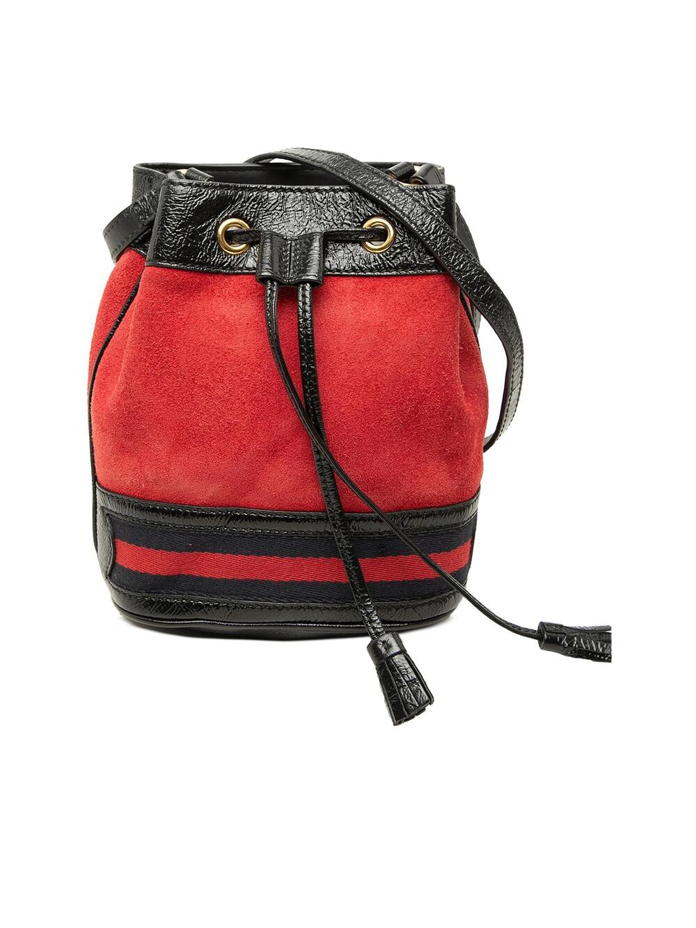 Gucci Mini Suede And Patent Web Ophidia #347920G53B